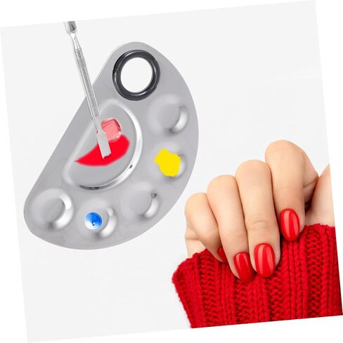 LIFKOME Durable Nail Color Mixing Kit Stainless Steel Paint Boards with Mixing Sticks for Manicure and Makeup Lightweight and Multi-Purpose Design for DIY Nail Art in Saudi Arabia