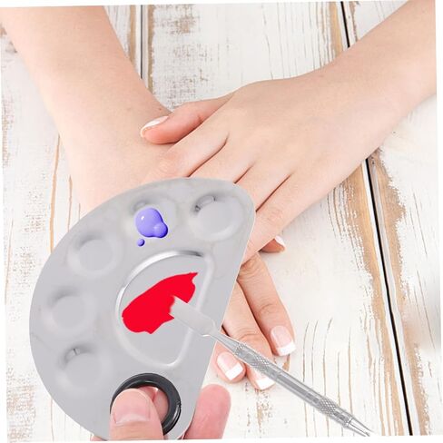 LIFKOME Durable Nail Color Mixing Kit Stainless Steel Paint Boards with Mixing Sticks for Manicure and Makeup Lightweight and Multi-Purpose Design for DIY Nail Art in Saudi Arabia