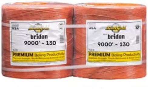 Bridon BlackGold Orange Hay Baling Twine, 130 Pound Knot Strength and 9,000 Foot Length, 2-4,500 Foot Spools, Crop Baling, Christmas Tree wrap in Saudi Arabia