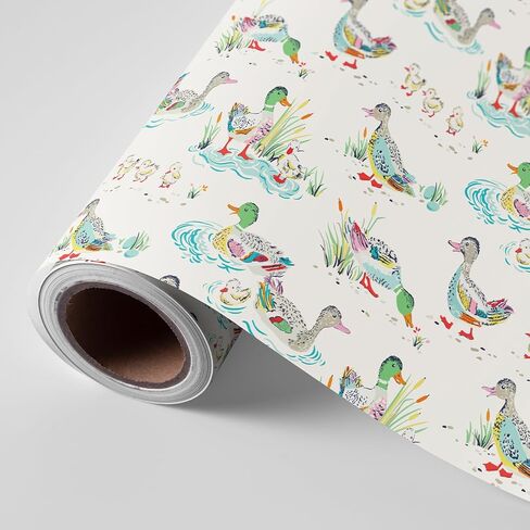 Jarthenaamcs Mallard Duck Wrapp Paper -Mini Roll- 17 inch × 32.8 قدمًا بركة Duck Gift Paper Paper Summer For Birthday Baby Diy Crafts in Saudi Arabia