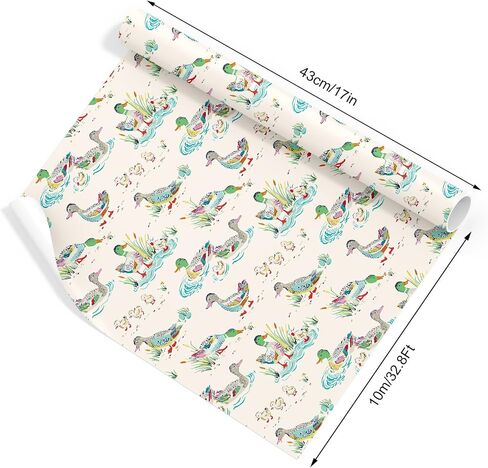 Jarthenaamcs Mallard Duck Wrapp Paper -Mini Roll- 17 inch × 32.8 قدمًا بركة Duck Gift Paper Paper Summer For Birthday Baby Diy Crafts in Saudi Arabia