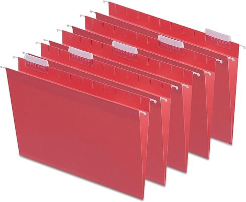 Staples Hanging File Folder, 5-Tab, Letter Size, Red, 50/Carton (ST163535-CCVS) in Saudi Arabia