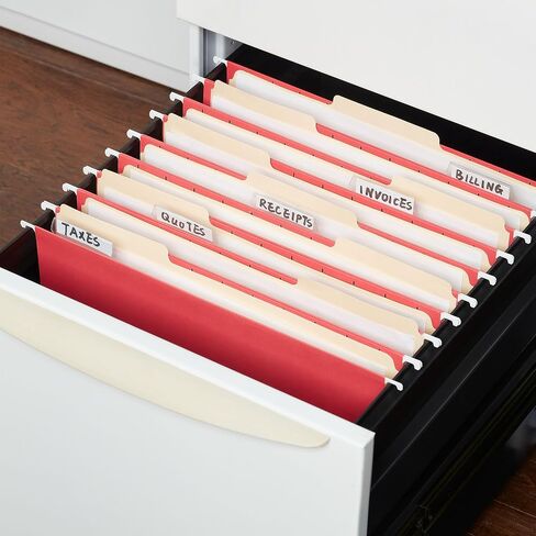 Staples Hanging File Folder, 5-Tab, Letter Size, Red, 50/Carton (ST163535-CCVS) in Saudi Arabia
