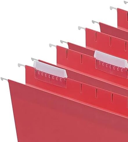 Staples Hanging File Folder, 5-Tab, Letter Size, Red, 50/Carton (ST163535-CCVS) in Saudi Arabia