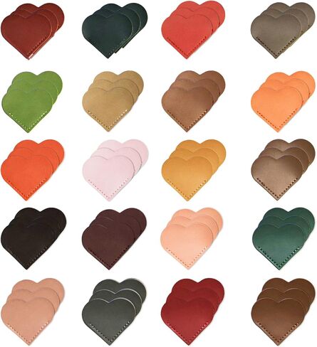 60pcs Leather Heart Shape Bookmark Cute Page Corner Bookmark Lovers Gifts Accessories Clips for Reading Gifts for School Office Bookworm Present Home (Classic) in Saudi Arabia