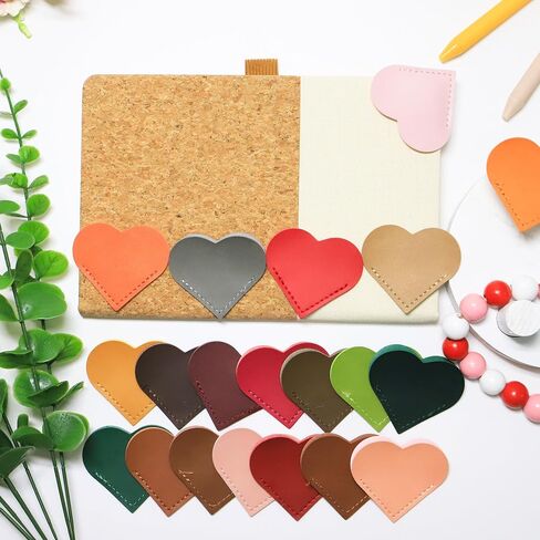 60pcs Leather Heart Shape Bookmark Cute Page Corner Bookmark Lovers Gifts Accessories Clips for Reading Gifts for School Office Bookworm Present Home (Classic) in Saudi Arabia