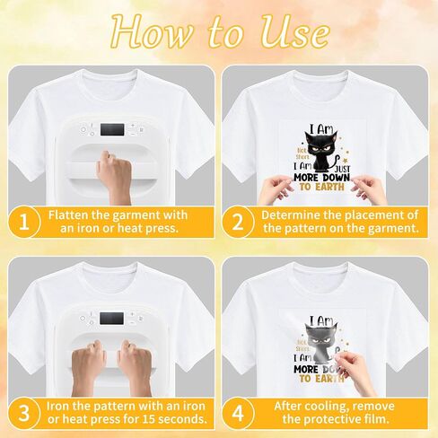 Funny Cat Iron on Transfers for T-Shirts, 12 Pcs Sarcasm DTF Transfers Ready to Press, Fun Iron on Decals, Heat Transfer Vinyl for Bag Pillow Clothing, DIY Crafts in Saudi Arabia