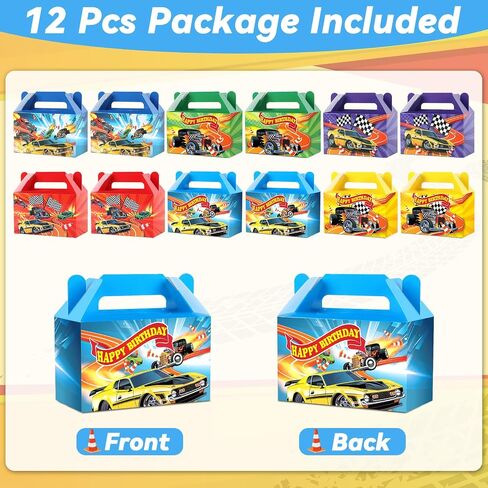12Pcs Race Car Party Treat Boxes Hot Car Gift Box Birthday Supplies Wheels Wild Goodie Gift Boxes Race Cars Favor Box for Kid Boy Wheels Cars Birthday Baby Shower Game Party Decoration in Saudi Arabia