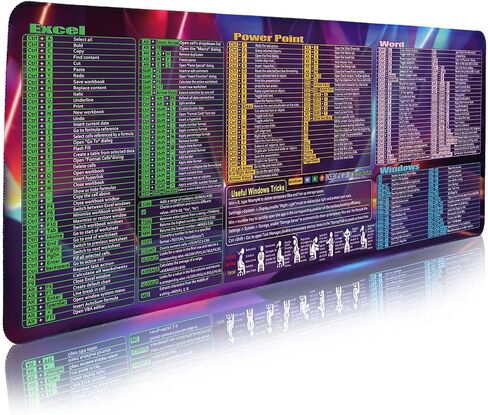 Excel Word Windows Powerpoint Sheet Mousepad ، وسادة الماوس المختصرة الكبيرة المكتبية ، وألعاب لوحة مفاتيح MAMING MADSHEET MAT MAT NON SLIP STICKED (31.5 "*11.8") in Saudi Arabia