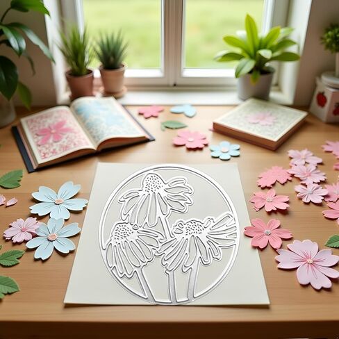 Chrysanthemum Embossing Stencil Cutting Dies, for DIY Scrapbooking Photo Album Decorative Embossing Paper Dies for Card Making Templated in Saudi Arabia
