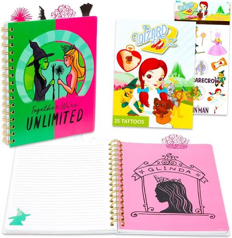 UNIVERSAL ALL-ACCESS Wicked Tabbed Journal Set - Bundle with Elphaba and Glinda Notebook with Tab Dividers, Stickers, More for Kids, Adults | Wicked Journal Notebook Stationery in Saudi Arabia