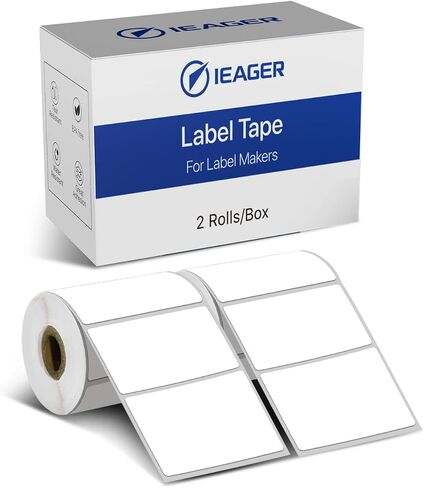 الملصقات الحرارية IEAGER M110 ، 1.57 "x1.18" (40x30mm) ملصقات حرارية ملصقات ذاتية ل m120/m110/m110s/m200/m220 صانع الملصقات ، 210 ملصقات/لفة ، مجموعة من 2 ، أبيض in Kuwait