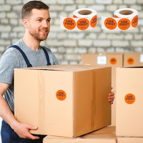 3000 PCS استخدم خدمة الطعام الأولى ، وملصقات التحكم في المخزون 1.5 بوصة للمطعم ، ورق ملصق دائرة دائرة لاصق دائمة (برتقالي) in Saudi Arabia