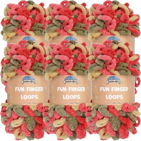 JubileeYarn Fun Finger Loops Yarn - 100g/Skein Jumbo Polyester - Poseidon - 6 Skeins in Saudi Arabia