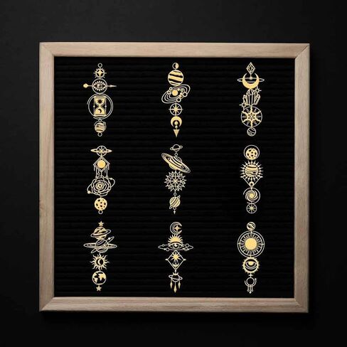 Olycraft 9pcs 1.6x1.6 inch galaxy و planet ملصقات معادن ذهبية ملصقات معدنية ذاتية الزخرفة شارات القصاصة حافة ملصقات معدنية ذهبية منقوشة لزخرفة الهاتف راتنجات DIY in Kuwait