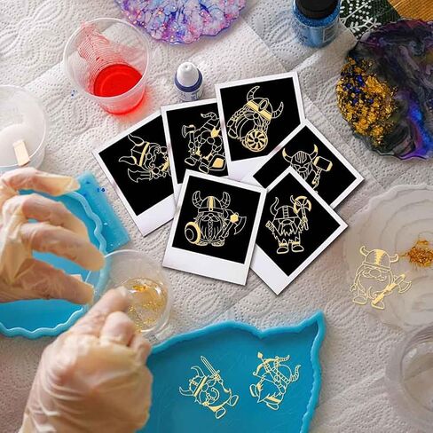 Olycraft 9pcs 1.6x1.6 inch galaxy و planet ملصقات معادن ذهبية ملصقات معدنية ذاتية الزخرفة شارات القصاصة حافة ملصقات معدنية ذهبية منقوشة لزخرفة الهاتف راتنجات DIY in Saudi Arabia