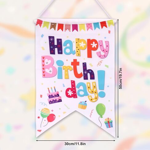 Happy Birthday Door Banner, Colorful Hanging Door Sign Birthday Decoration Doors Hanger Backdrop Cover Porch Wall Decors for Boys Girls Women Men Party Favors Supplies in Saudi Arabia