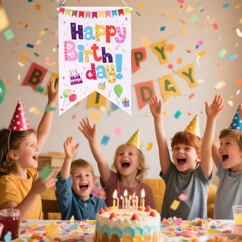 Happy Birthday Door Banner, Colorful Hanging Door Sign Birthday Decoration Doors Hanger Backdrop Cover Porch Wall Decors for Boys Girls Women Men Party Favors Supplies in Saudi Arabia