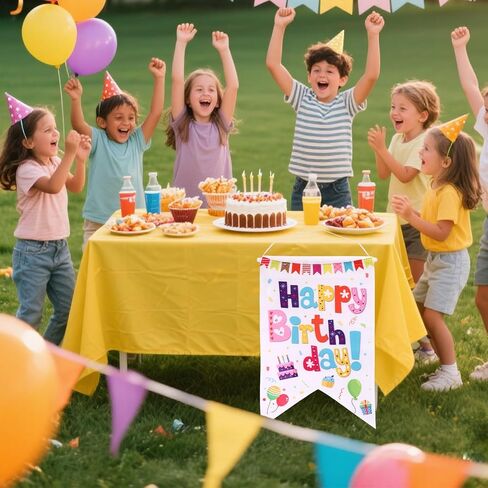Happy Birthday Door Banner, Colorful Hanging Door Sign Birthday Decoration Doors Hanger Backdrop Cover Porch Wall Decors for Boys Girls Women Men Party Favors Supplies in Saudi Arabia