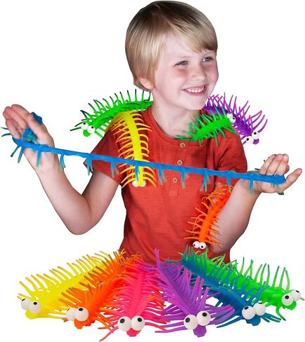 Stretchipede from Deluxebase. Colorful Stretchy Rubber Centipede, Squishy Stress Relief and Anxiety Fidget Toy, Sensory Gift and Party Favor, Color Randomly Selected in Saudi Arabia