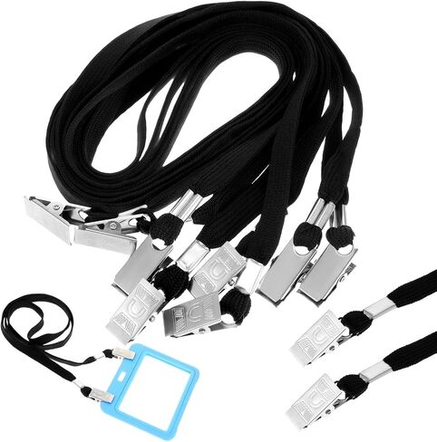 Maquita 50 Pack Clip Clip Lanyards 2 Hook Design Lanyards for Id Badges Mask Mask Mask Reck Straps for Id Tag Card Keychain (Black) in Saudi Arabia