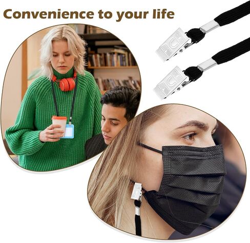 Maquita 50 Pack Clip Clip Lanyards 2 Hook Design Lanyards for Id Badges Mask Mask Mask Reck Straps for Id Tag Card Keychain (Black) in Saudi Arabia