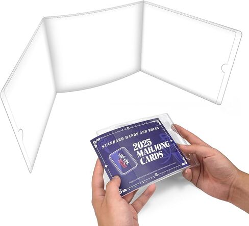 2025 Mahjong Card Sleeve Holder, Fit Large Print Size(6 1/8"x4 3/4"), Durable Protective Cover Holder, Mahjong Card Protector Set (Transparent -4Pack) in Saudi Arabia