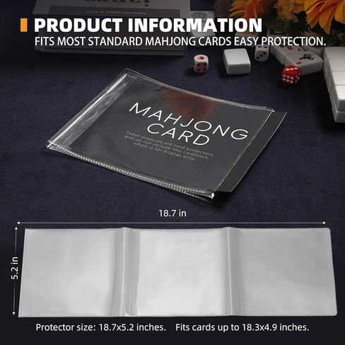 2025 Mahjong Card Sleeve Holder, Fit Large Print Size(6 1/8"x4 3/4"), Durable Protective Cover Holder, Mahjong Card Protector Set (Transparent -4Pack) in Saudi Arabia