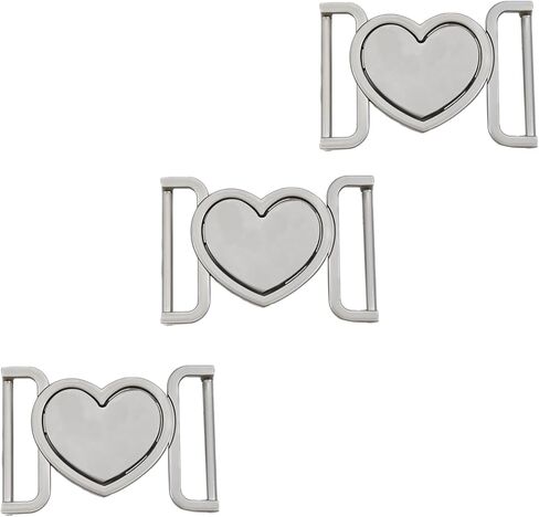 3 PCS HEART- BOYCLER المعادن على شكل ألبوس الزنك سبيكة الحزام على شكل قلب أبازيلي الشوكة المعادن القلبية- ملحم تبديل ملحم للملابس والأحزمة والمعاطف النسائية in Kuwait