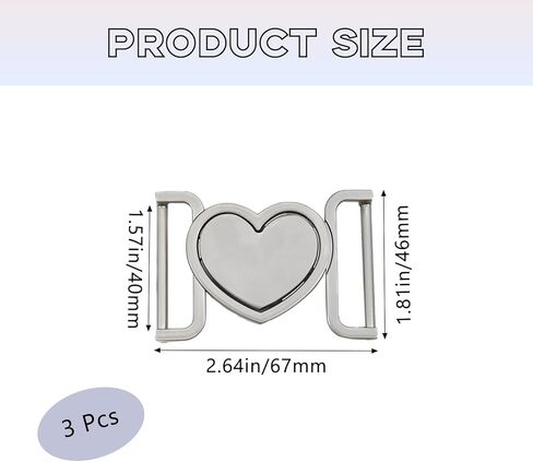 3 PCS HEART- BOYCLER المعادن على شكل ألبوس الزنك سبيكة الحزام على شكل قلب أبازيلي الشوكة المعادن القلبية- ملحم تبديل ملحم للملابس والأحزمة والمعاطف النسائية in Kuwait
