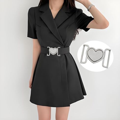 3 PCS HEART- BOYCLER المعادن على شكل ألبوس الزنك سبيكة الحزام على شكل قلب أبازيلي الشوكة المعادن القلبية- ملحم تبديل ملحم للملابس والأحزمة والمعاطف النسائية in Kuwait