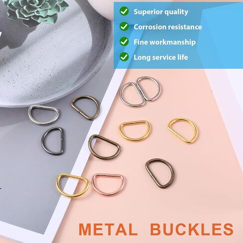 jieyao 60 PCS Metal D Rings ، نصف دائري D حلقات D حلقات D مختلطة متعددة الأغراض لأحواض الياقات الكلاب أكياس أجهزة الخياطة Craft DIY (لون متناسق 3/4 بوصة) in Saudi Arabia