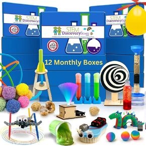 Stem Learning 6 Monthly Subscription Box Kits w/ 18 Projects - Summertime Remote School Building Toys - Science, Technology, Engineering, Mathematics - Activities for Kids Boys & Girls Ages 7-12 in Saudi Arabia