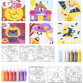 MLOLM 24 Sets Halloween Foil Fun Arts Crafts Pumpkin Foil Painting Art Supplies with Pumpkin Bat Skull, Ghost Cat | No Mess DIY Creative Halloween Activities Art Project in Saudi Arabia