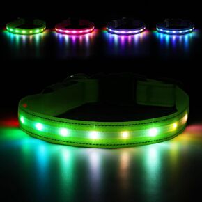 LED Cog Collar ، طوق الكلب الإضاءة ، USB قابلة للشحن - ألمع أضواء الكلاب للمشي الليلي ، 6 أوضاع ضوئية ، قابلة للتعديل لسلامة الكلاب (كبيرة ، أزرق ملكية) in Kuwait