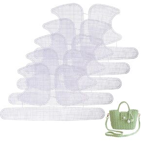 chgcraft 6pcs شبكات البلاستيك شبكات القماش حقيبة منصات المشكل السفلية محفظة صنع قالب لتطريز الكروشيه الحرف البيضاء لخطوص أكريليك صياغة مشاريع الكروشيه متماسكة in Kuwait