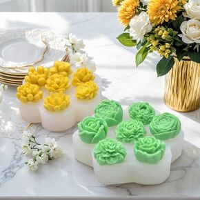 Flower & Succulent Silicone Mold Set Includes Rose Resin Mold for Wax Scented Candle Soap Silicone Molds for Home Decoration DIY Making （2pcs） in Saudi Arabia