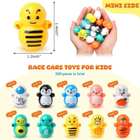 500 Pcs Mini Tumbler Toys Set Small Penguin Animal Toys Party Favors for Boys Girls Prize Box Toys for Kids Classroom Goodie Bag Filler Pinata Stuffers Party Supplies in Saudi Arabia