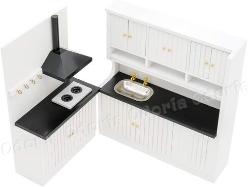 Odoria 1/12 Miniature Kitchen Cabinet Dollhouse Furniture Accessories in Saudi Arabia