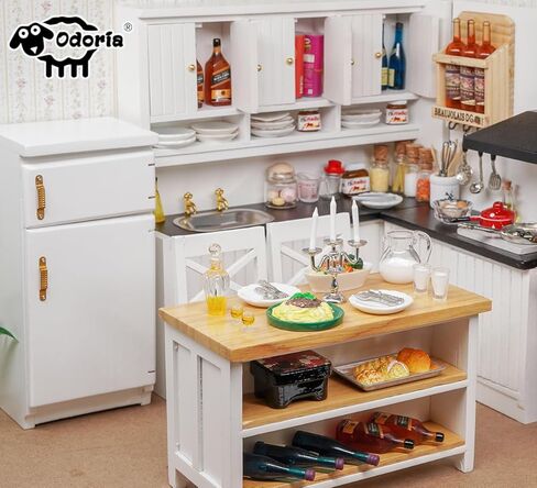 Odoria 1/12 Miniature Kitchen Cabinet Dollhouse Furniture Accessories in Saudi Arabia