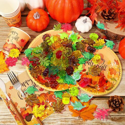 120pcs Halloween Acrylic Sensory Bin Filler, Mini Acrylic Pumpkin Ghost Skull Spider Witch Hats Gems Table Scatter Vase Filler for Autumn DIY Crafts Home Centerpieces Table Decorations in Kuwait
