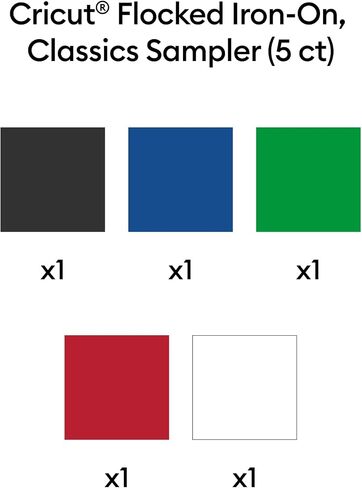 Cricut® Flocked Iron-On, Classics Sampler - 12 in x 12 in (5 ct) - HTV Heat Transfer Vinyl in Saudi Arabia