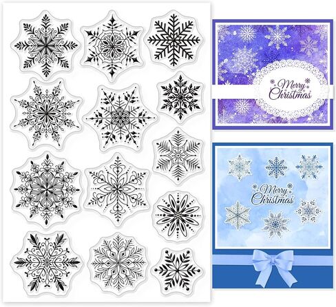 GLOBLELAND Christmas Winter Plant Clear Stamps Poinsettia Mistletoe Transparent Silicone Stamp Holly Pine Branch Transparent Stamp for Scrapbook Journal Card Making in Saudi Arabia