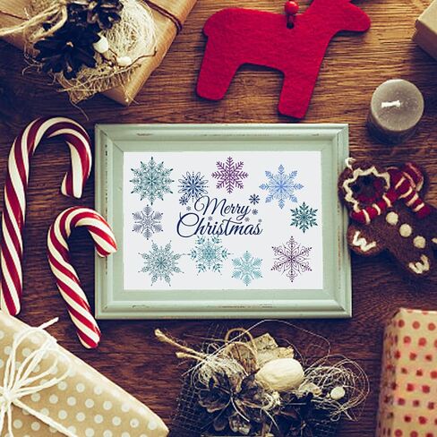 GLOBLELAND Christmas Winter Plant Clear Stamps Poinsettia Mistletoe Transparent Silicone Stamp Holly Pine Branch Transparent Stamp for Scrapbook Journal Card Making in Saudi Arabia