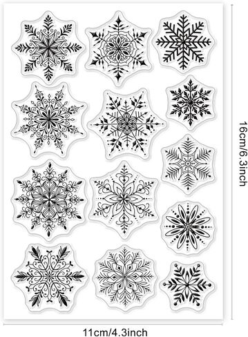 GLOBLELAND Christmas Winter Plant Clear Stamps Poinsettia Mistletoe Transparent Silicone Stamp Holly Pine Branch Transparent Stamp for Scrapbook Journal Card Making in Saudi Arabia