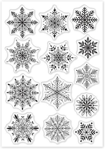 GLOBLELAND Christmas Winter Plant Clear Stamps Poinsettia Mistletoe Transparent Silicone Stamp Holly Pine Branch Transparent Stamp for Scrapbook Journal Card Making in Saudi Arabia