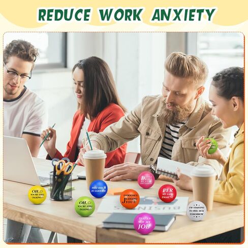 Syhood 48 pcs Funny Sarcastic Stress Balls 1.97 Inch Snarky Quotes Foam Ball Motivational Stress Balls Employees Gift Favor with Drawstring Bag for Adults Coworkers Employees Team in Saudi Arabia