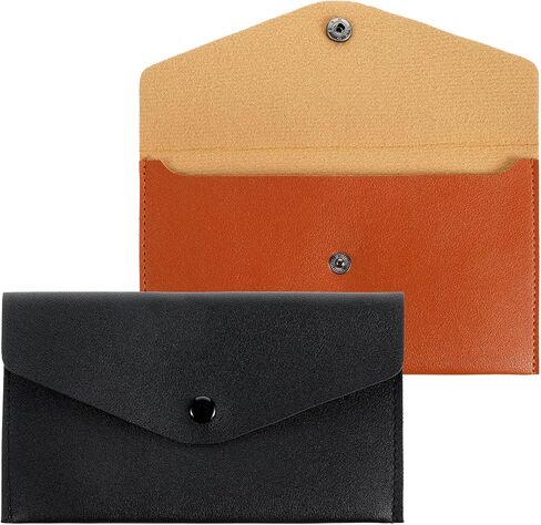 2 PCS PU Leather Cash Envelope Wallet ، محفظة حشو نقدية قابلة لإعادة الاستخدام ، محفظة نقدية للنساء ، المظلات النقدية لإيصال فاتورة الميزانية ، التصميم البسيط (الأسود ، البني الفاتح) in Saudi Arabia