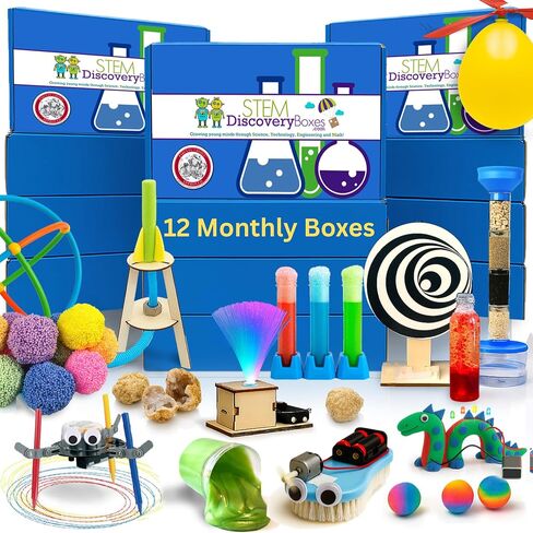 STEM Learning 6 مجموعات مربع الاشتراك الشهرية مع 18 مشروعًا - ألعاب بناء المدارس عن بُعد في الصيف - العلوم والتكنولوجيا والهندسة والرياضيات - أنشطة للأطفال الأولاد والبنات الذين تتراوح أعمارهم بين 7 و 12 عامًا in Saudi Arabia