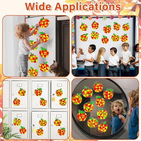 30Pcs Apple Suncatcher Crafts Kits for Kids Fall Coloring Window Clings Sticker with Markers Color Your Own Apple Arts Crafts DIY Autumn Painting Party Gift for Kids Thanksgiving Home Classroom Decor in Saudi Arabia